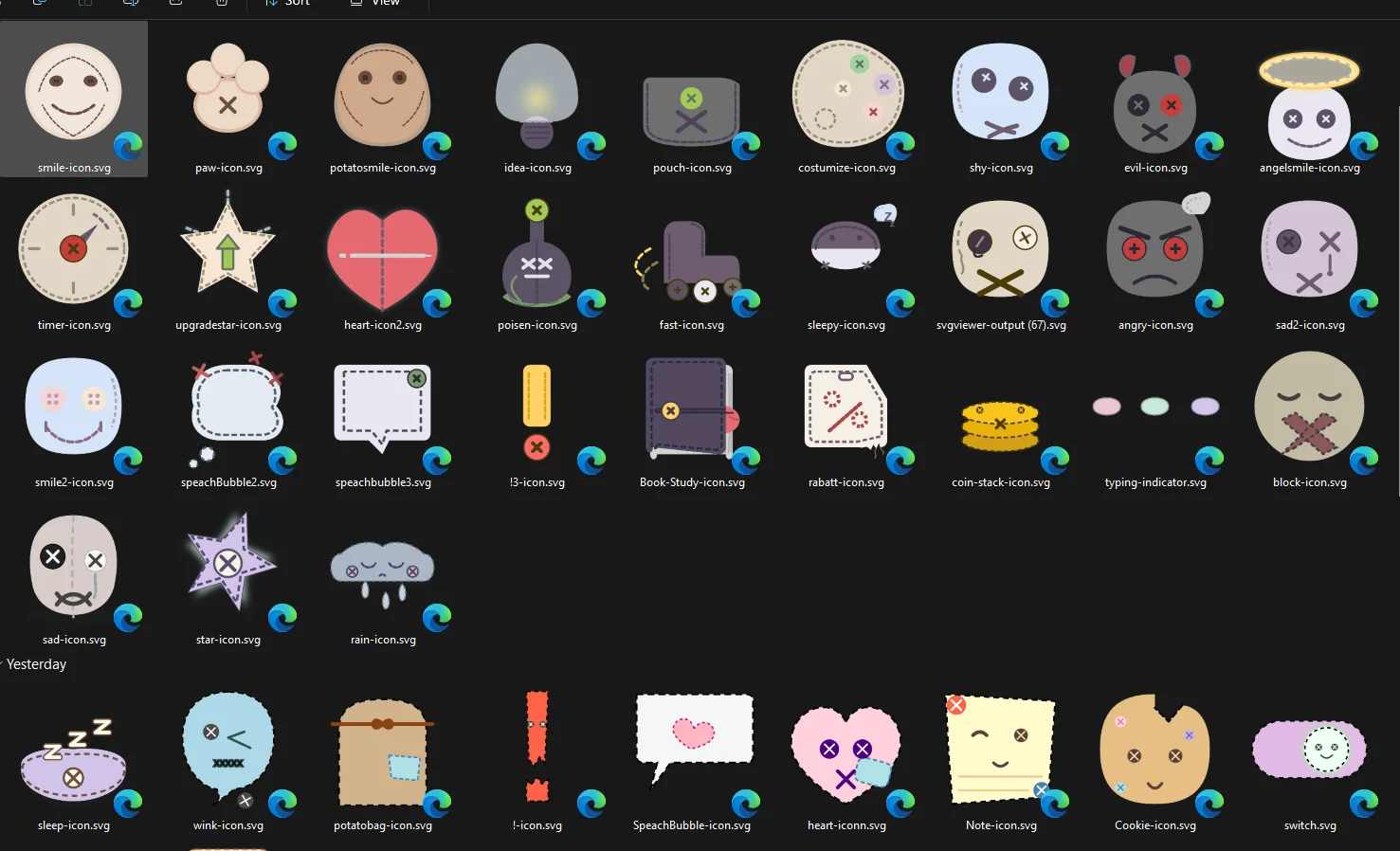 Collection of self-made icons